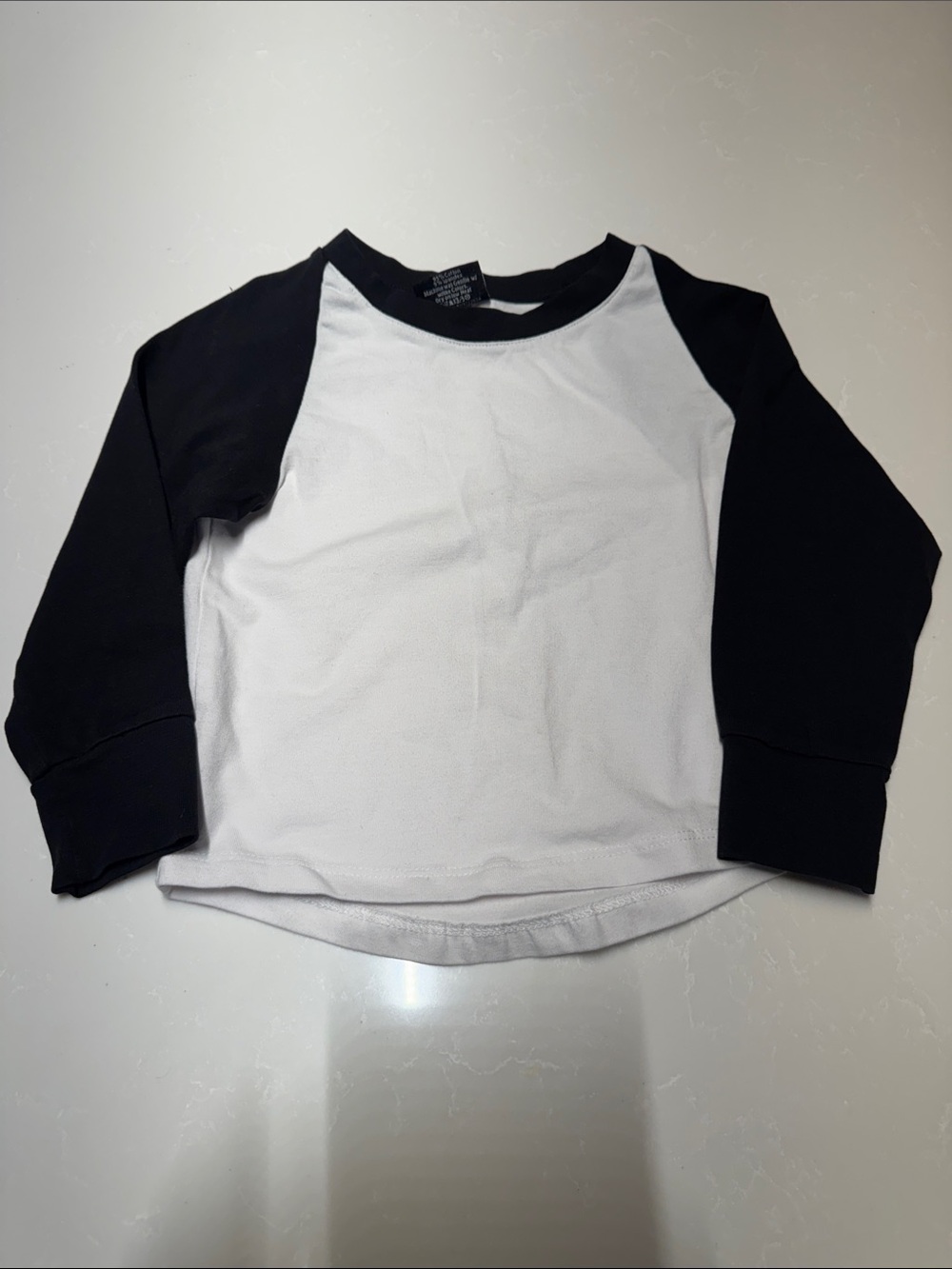 Little Bipsy Black and White Raglan Long Sleeve Tee